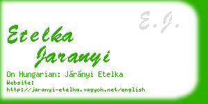 etelka jaranyi business card