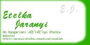 etelka jaranyi business card